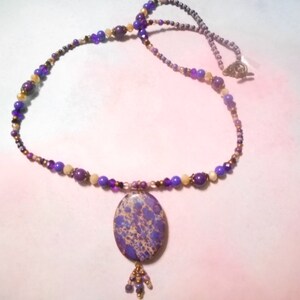 Purple Sea Sediment Jasper Necklace