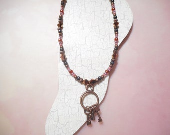 Three Keys Antique Copper Ankle Bracelet