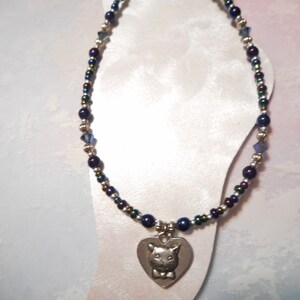 Adorable Kitty Heart Ankle Bracelet