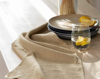 Linen Table Runner  - 100% Pure Linen - Stonewashed European Flax