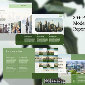 Modern Green Business PowerPoint/PPT Template | Minimal Corporate Presentation Slide Deck