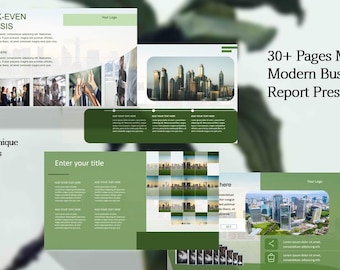 Modern Green Business PowerPoint/PPT Template | Minimal Corporate Presentation Slide Deck