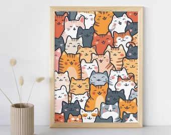 Kawaii Katzen Motive - Katzenmotiv (Digitaler Download)