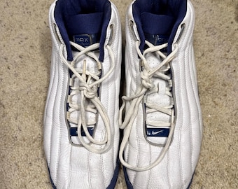 Nike Air Max Chosen 2002, zapatillas vintage blancas/cromadas/azul marino, talla 6.5 para hombre, 306049-102