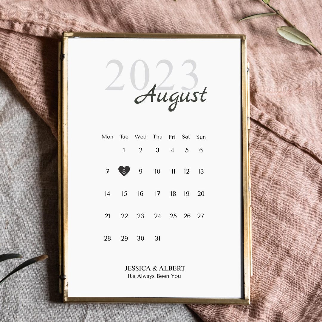 Personalized Wedding Date Print | Custom Names & Date | Romantic ...