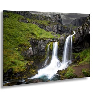 Klifbrekkufossar Falls, Iceland Wall Art | Iceland Waterfalls Decor | Waterfall Prints | Icelandic Travel Decor | Fire and Ice