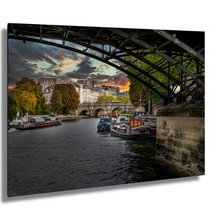 Paris Sunset Wall Art | Paris Seine River Photography Print | France Travel Decor | Beautiful Sunset Home & Office Art