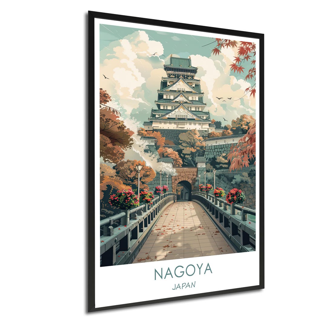 Nagoya Japan Travel Poster – Retro Wall Art Print – Asian Decor ...