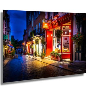 Impression Heure bleue de la ville de Québec | Photographie de la vieille ville du Canada | Art mural de rue historique | Déco de paysage urbain en soirée