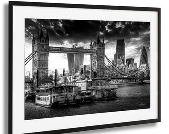 London Tower Bridge Print: Thames River Photo, UK Travel Wall Art