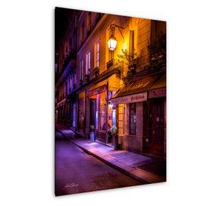 Paris Cafe Night Photography Print: France Travel Wall Art