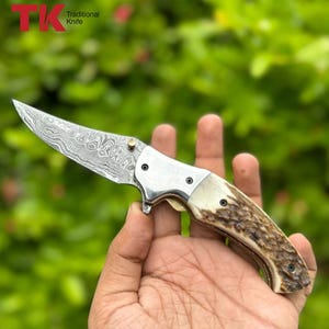 Handmade Folding Knife , Pocket Knife Beautiful Knife with cover knife, Handmade knives, High-quality knives, Custom knives