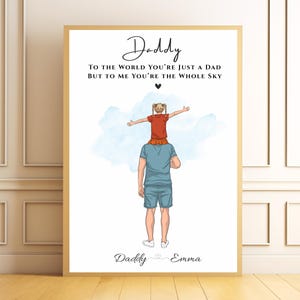 Personalised Gift for Dad from Daughter, Dad Gifts from Toddlers, Fathers Day Gifts, Dad and Daughter Prints, Dad Birthday Gift,Custom Print