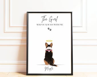 Dog Memorial Rainbow Bridge Print, Custom Dog Loss Gift , Remembrance Gift, Pet Loss Portrait, Sympathy Gift, Custom Dog Loss Quotes