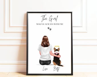 Personalised Dog Loss Gift Dog Memorial Print Custom Dog Loss Quotes Pet Loss Print Dog Mum Remembrance Gift  Dog With Angel Wings