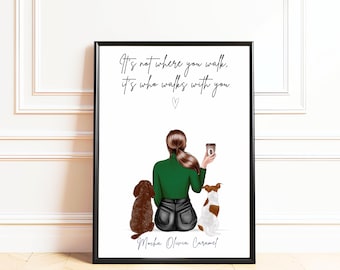Regalo personalizado para paseador de perros, regalo de agradecimiento del perro, impresión personalizada de agradecimiento para paseador de perros