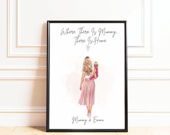 Mummy and Me Print, Mummy Gifts, Personalised Mothers Day Gift, Birthday Gift for Mum, Mum and Son Print, Mum and Daughter Gift