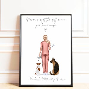 Regalo personalizzato per infermiere veterinario, regalo di apprezzamento per infermiere veterinario, regalo di ringraziamento per tecnico veterinario, non dimenticare mai la differenza che fai Stampa