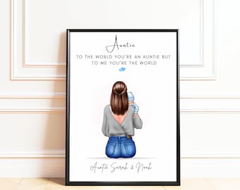 NewEleven Bicchiere In Vetro Con Coperchio In Bambù 473 Ml - 'Cool Auntie Club' - Regalo Per Zia Da Nipote Con Cannuccia In Vetro