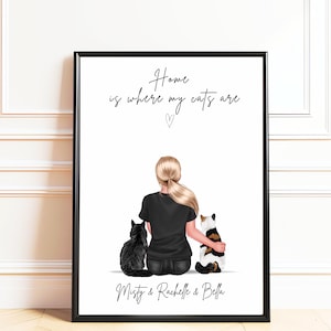 Personalised Cat Print, Cat Lover Gifts, Custom Pet Portrait, Cat Memorial Gift, Pet Portrait,  Christmas gift for Her