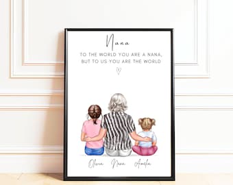 Nana Gifts, Personalised Nan Print, Gifts For Nana, Mothers Day Gift for Grandmother, Grandma  Gifts from Grandkids
