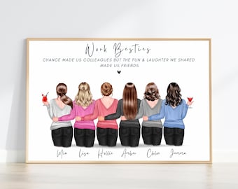 Personalised Thank You Gift for Colleagues, Christmas Gift for Coworkers, Custom Leaving Gift for Work Friend, Team Gifts, Work Bestie Gift