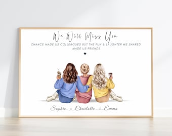 Personalised Colleague Leaving Gift, Work Friend Print, Office Leaving Gift for Coworker, Goodbye Gifts for Coworkers, Retirement Gift