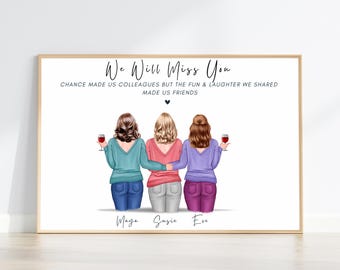 Coworker Leaving Gifts, Colleague Appreciation Gift, Work Besties Print, Personalised Team Gift for Coworkers, New Job Gifts, Leaving Gift