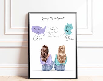 Long Distance BFF Gift, Best Friend Gift, Personalised Friendship Gifts, Best Friend Birthday Gift, Long Distance Keepsake