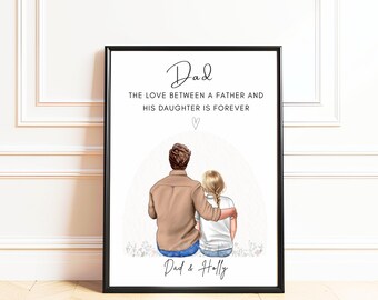 Personalised Father and Daughter Print, Custom Father Daughter Gift, Birthday Gift for Dad, Father’s Day Gift, Dad Gifts