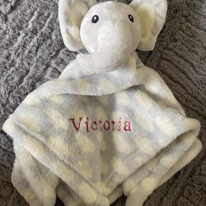 Custom Embroidered Elephant Lovey