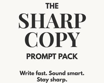 Paquete de sugerencias de Sharp Copy: sugerencias de escritura con IA para redactores, especialistas en marketing y creadores