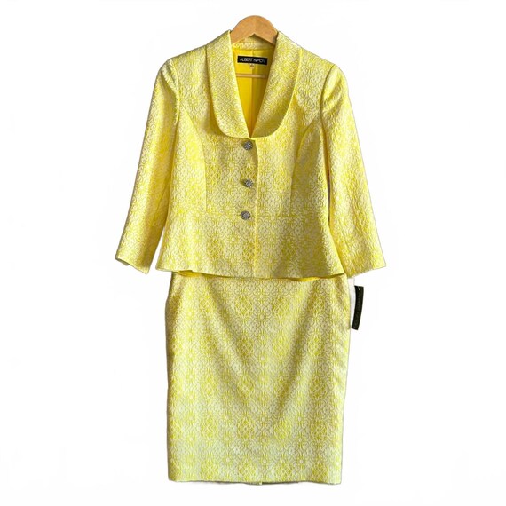 NWT Albert Nipon Women's Size 8 Yellow Floral Jac… - image 1