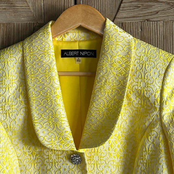 NWT Albert Nipon Women's Size 8 Yellow Floral Jac… - image 4