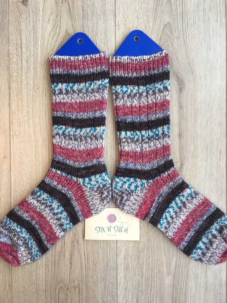 Mid Calf Socks Knit Socks Winter socks Cozy Socks Foot Warmers Wool Socks Wool blend Long Socks Gift Idea Striped
