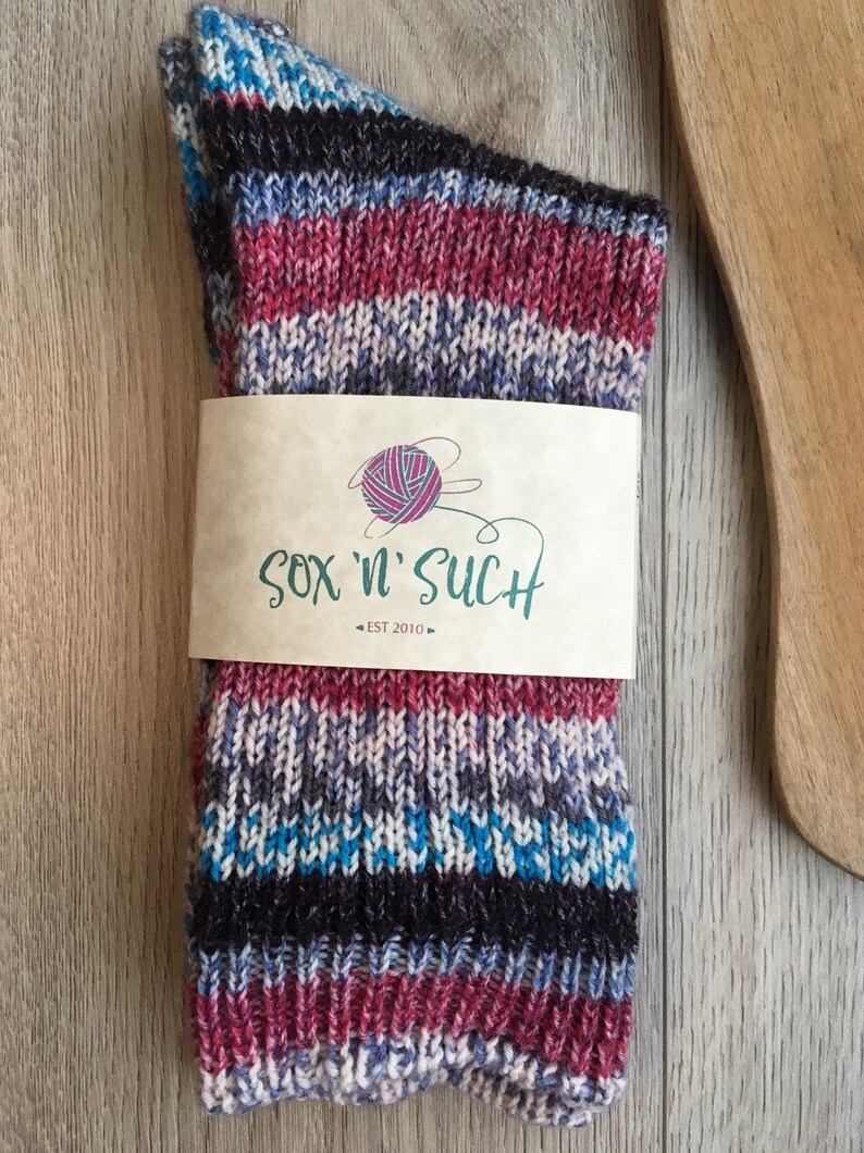 Mid Calf Socks Knit Socks Winter socks Cozy Socks Foot Warmers Wool Socks Wool blend Long Socks Gift Idea Striped