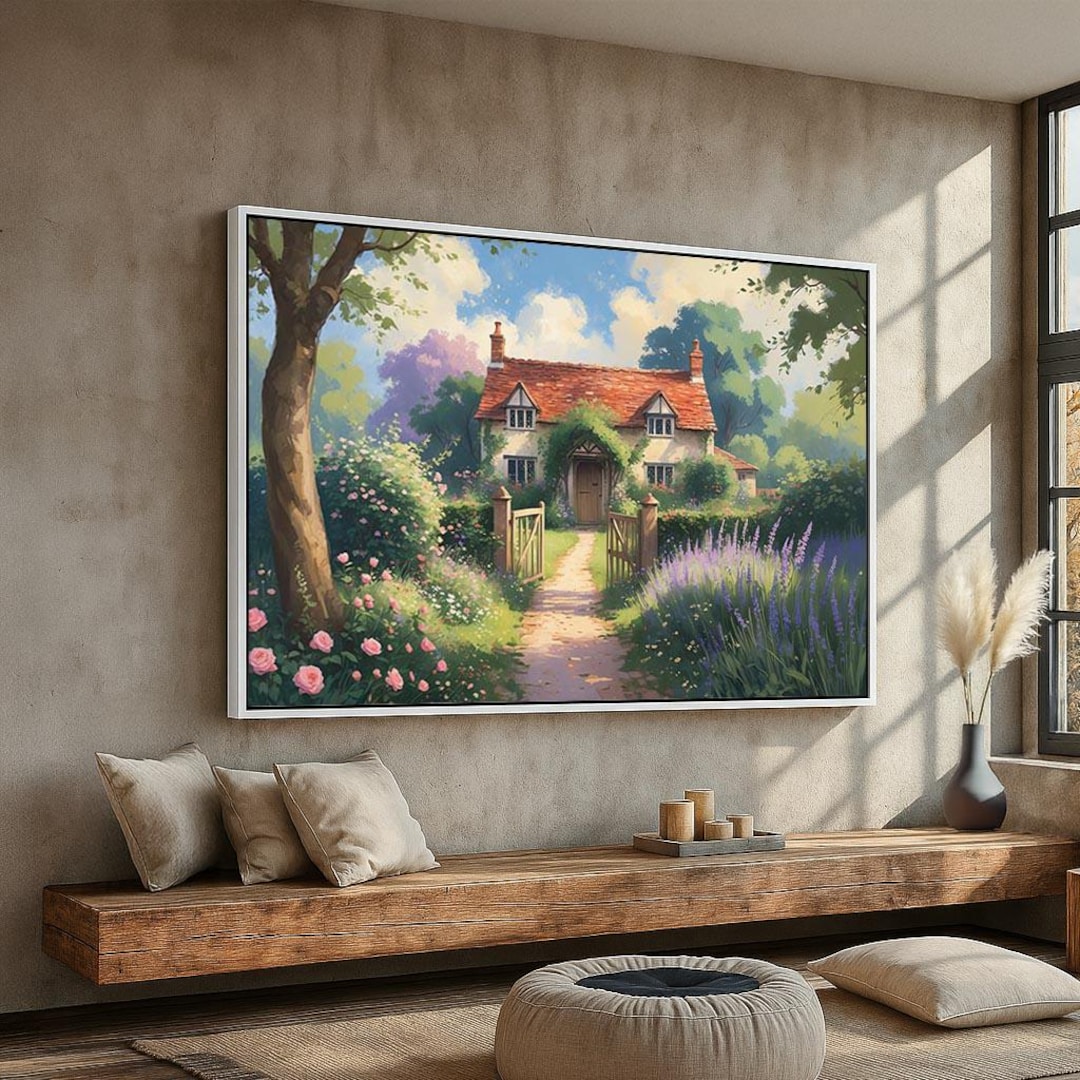 Cottagecore Wall Art | Whimsical Garden Cottage Print | Cozy Country ...