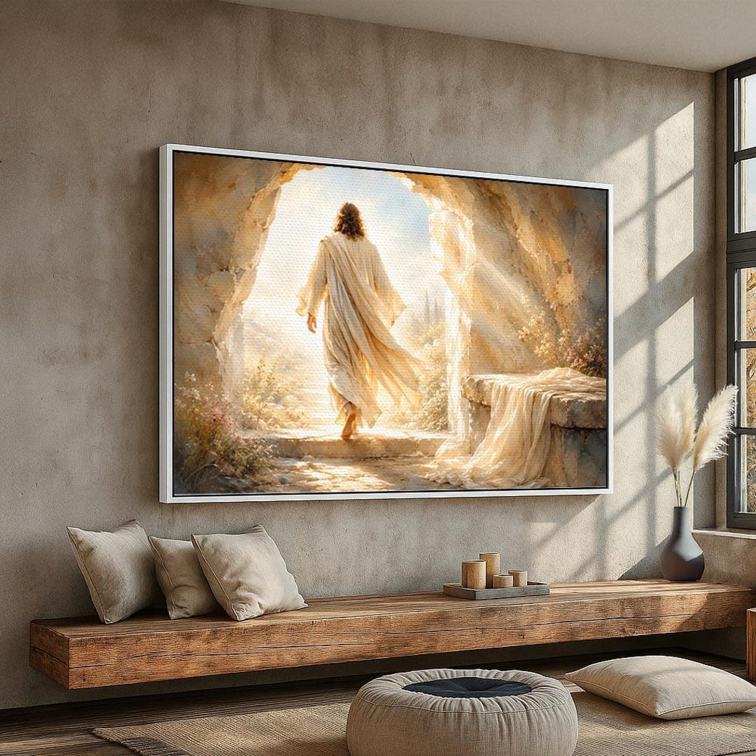 Resurrected Savior Wall Art | Jesus Leaving the Tomb Canvas | Christian ...