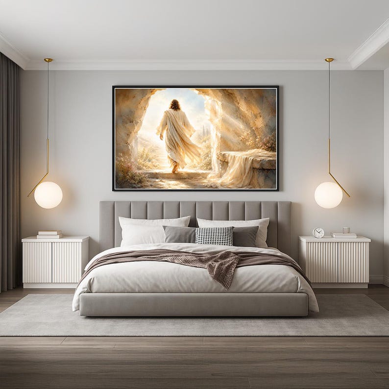 Resurrected Savior Wall Art | Jesus Leaving the Tomb Canvas | Christian ...