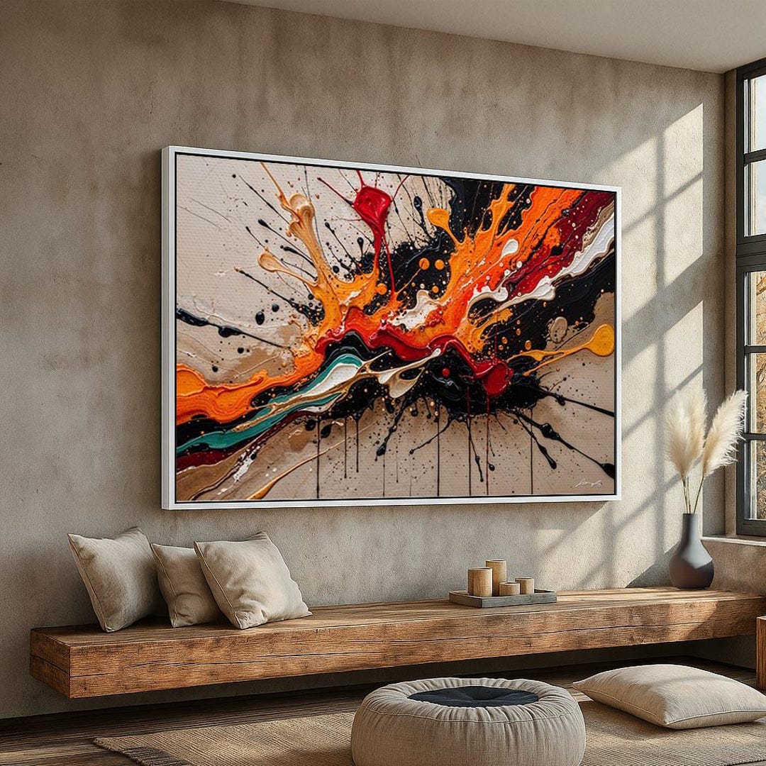 Picture Idea: Abstract Splash Painting Bold Modern Wall Art