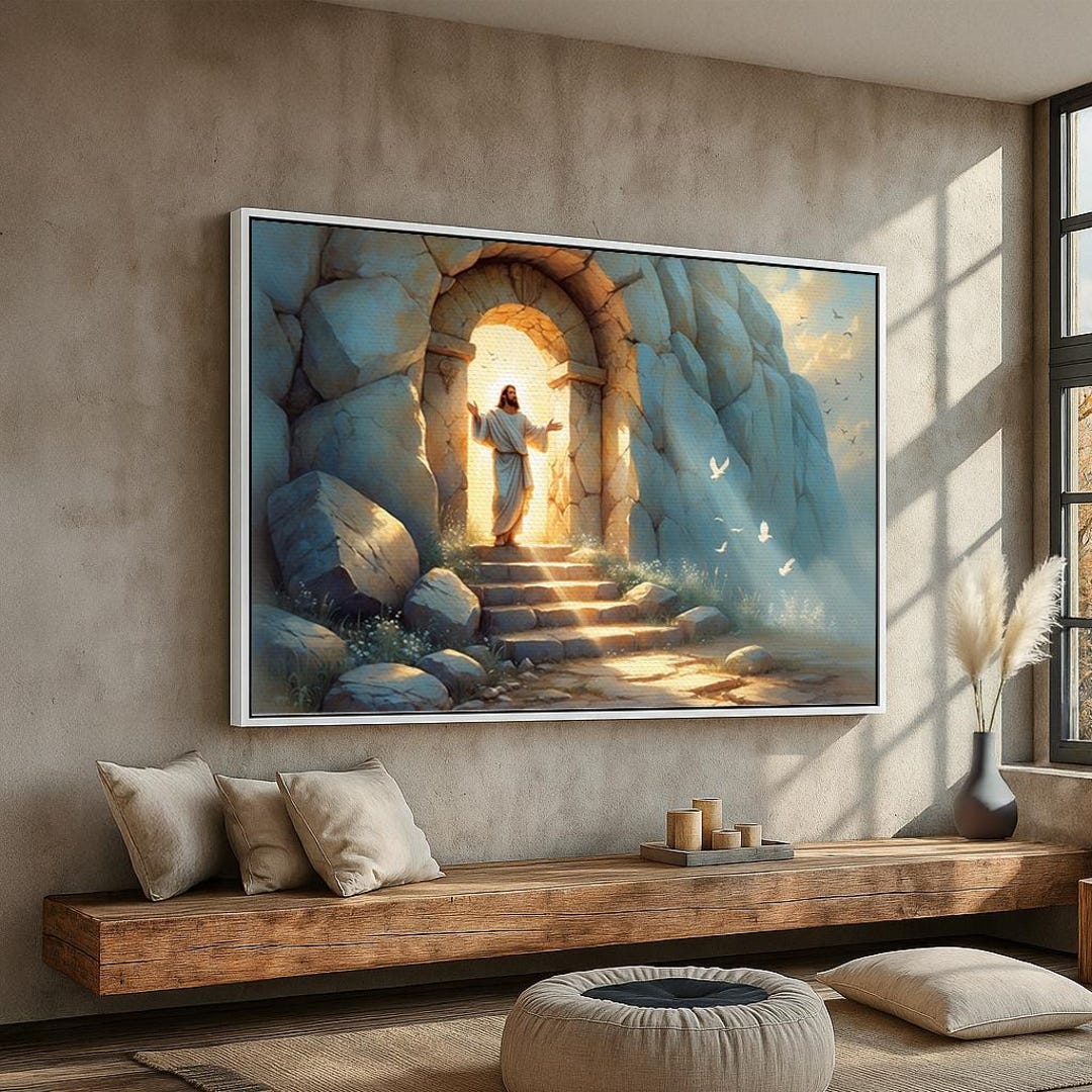 Resurrection of Jesus | Christian Wall Art | He is Risen Canvas or ...