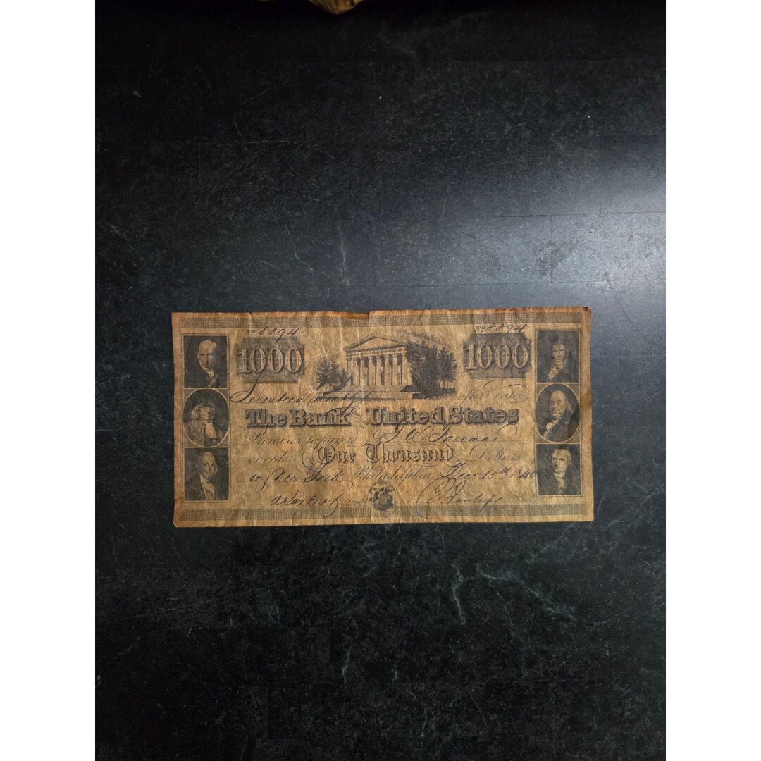 Vintage 1000 Bank Note Reproduction Americana Novelty Paper Currency ...