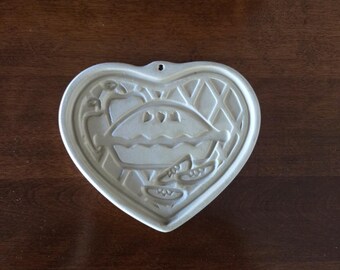 Molde de cerámica Pampered Chef Heart: Colección Family Heritage de 1998