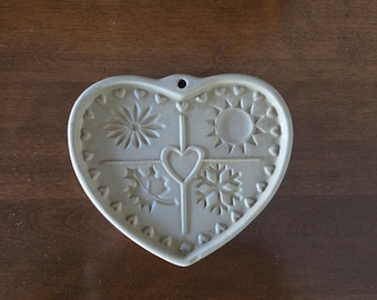 Molde Seasons of the Heart de cerámica Pampered Chef: Colección Family Heritage de 1997