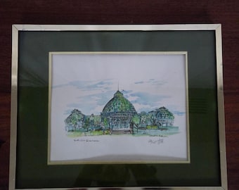 Janet M Anderson Belle Isle Conservatory Hand Watercolored Lithograph 68/100