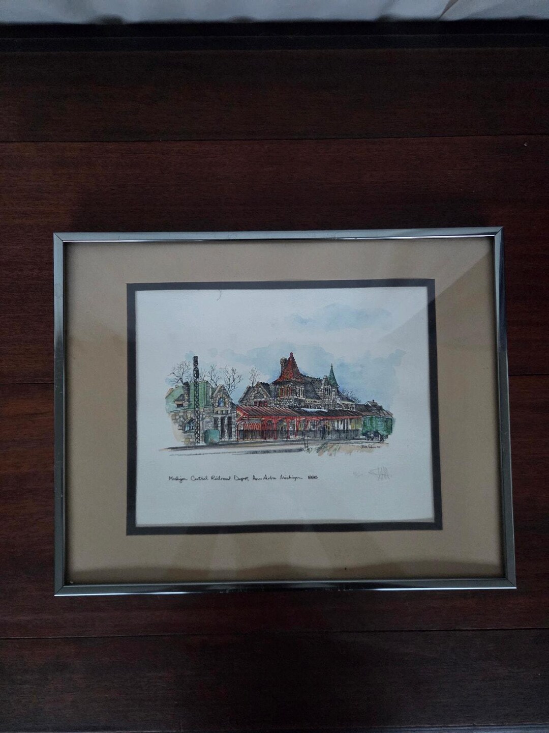 1975 Janet M Anderson Gandy Dancer Ann Arbor Train Depot Lithograph 46/ ...