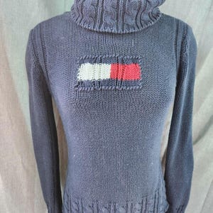 Vintage Tommy Hilfiger Cable Knit Turtleneck Sweater - Women&#39;s Small