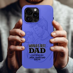 Custom Dad Phone Case Gift - Personalized Fathers Day or Birthday Gift from Kids or Stepchild - Funny Gift for Him or Husband, gift for dad