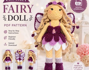 Fairy Crochet Doll Pattern PDF | Amigurumi Fairy Doll Crochet Pattern | English Digital Download