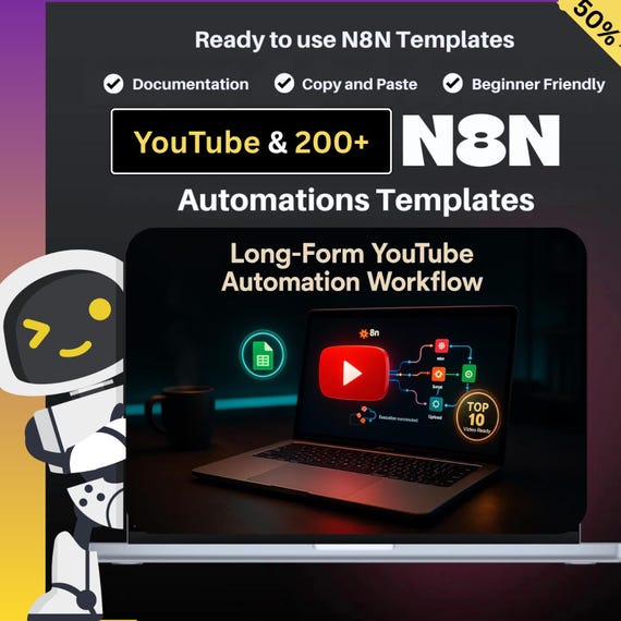 n8n Workflow AI Automation Bundle: 200+ Blueprints  Long YouTube Video Auto-Creator  VEO 3